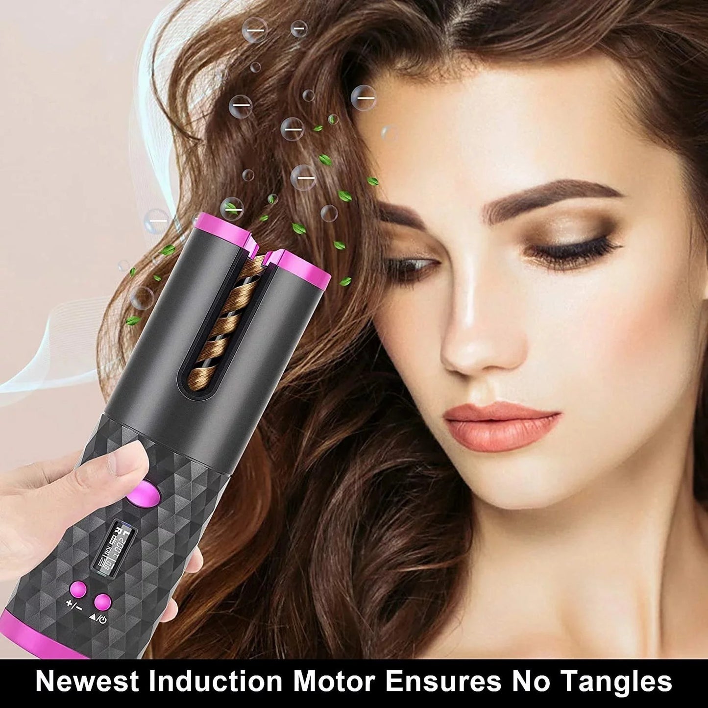 Cordless Automatic Hair Curler with Smart Heatproof Design and Anti-Tangling Technology