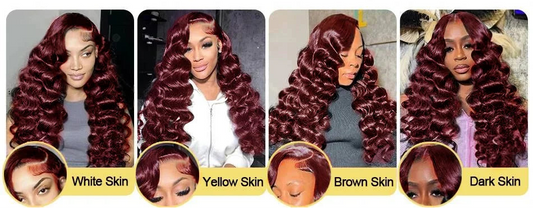 Loose Deep Wave Reddish Brown 13x6 Lace Front Wig - Human Hair Pre-Plucked Virgin Hair, Glueless HD Frontal