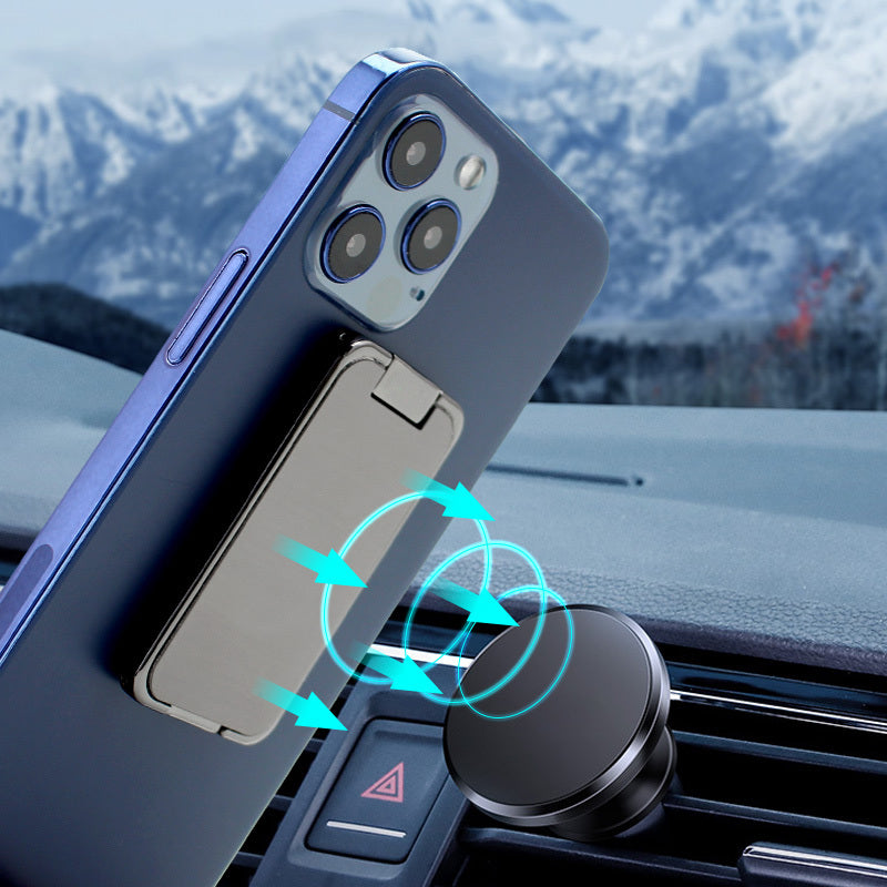 Adjustable Phone Stand and Car Mount, Double Rotating Shafts, Magnetic Holder with Damping Structure