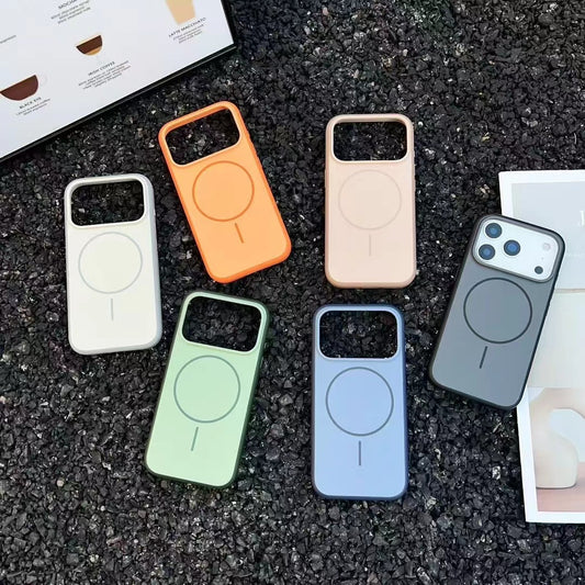 Magnetic Protective Phone Case for Apple – Stylish Contrast Colors in Frosted Finish – Ultimate Durability & Elegance!