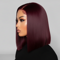 Cali4Luxe Glueless Straight Bob Wig | 99J Burgundy HD Lace