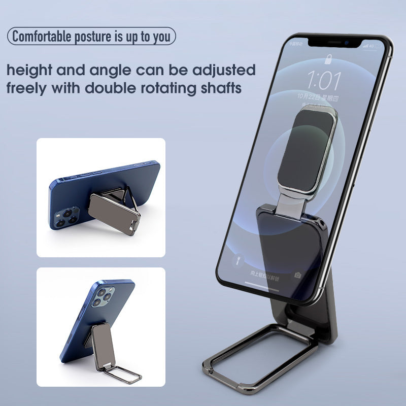 Adjustable Phone Stand and Car Mount, Double Rotating Shafts, Magnetic Holder with Damping Structure