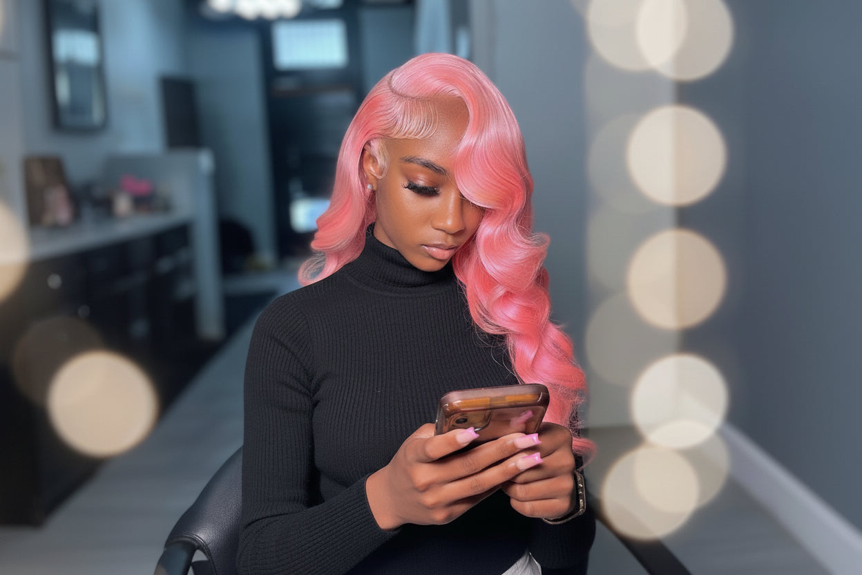 13x6 Flawless Princess Pink Lace Front Wig: Body Wave Highlighter Pink Lace Frontal Wig - WILL BE HADDD!
