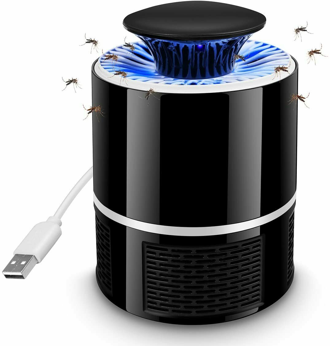 Electric UV Mosquito Killer Lamp – USB Indoor Outdoor Bug Zapper Trap with Cyclone Suction, Quiet Fly & Insect Catcher for Home, Bedroom, Patio & Office