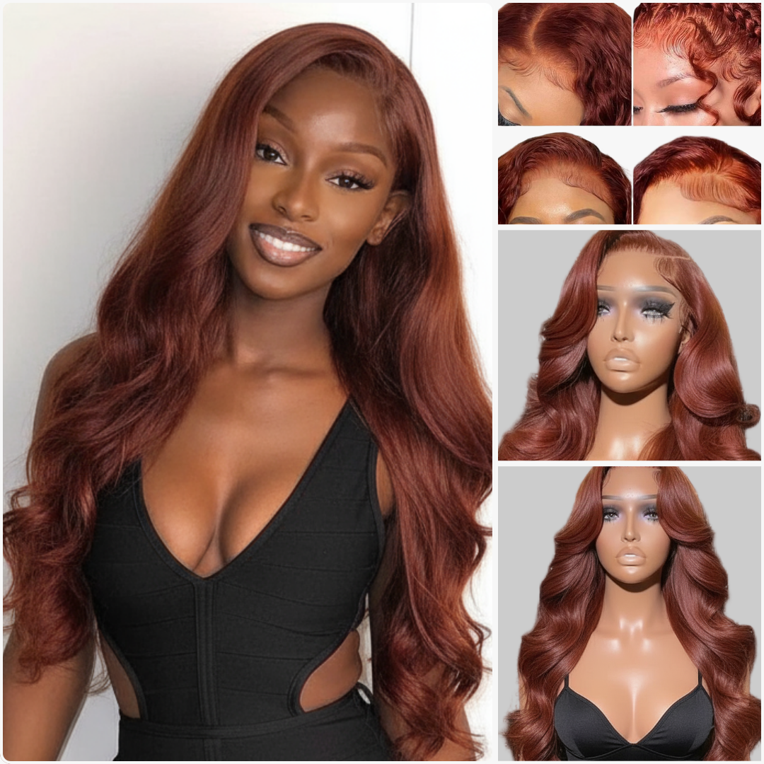Cali4Luxe Glueless Body Wave Wig | Reddish Brown HD Lace|180 Density| United States