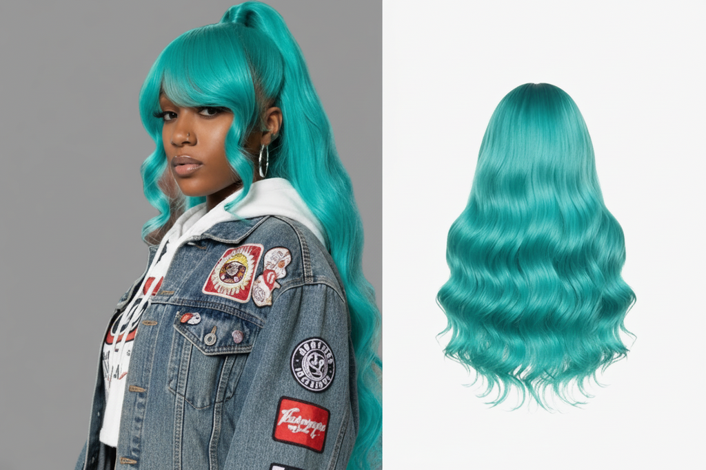 Cali4Luxe Glueless Body Wave Wig | Teal Blue HD Lace