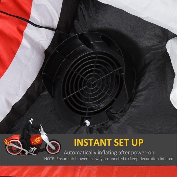 Halloween Inflatable Ghost Biker Decoration, 70.75x47.25 inch, LED Lights, Indoor/Outdoor