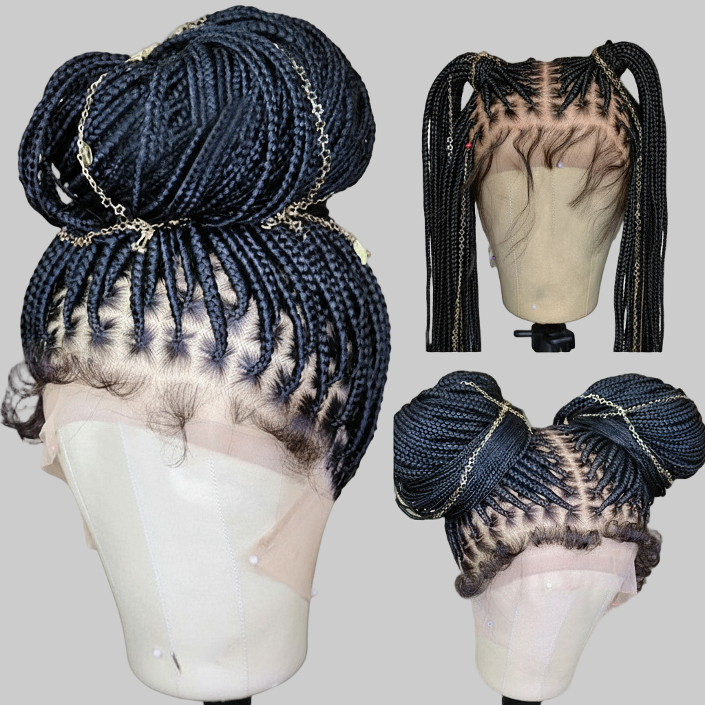 36Inch Synthetic Long Box Braided Wig Full Lace Straight Cornrow Braiding Wig Burgundy Knotless Cornrow Braid Wig With Baby Hair