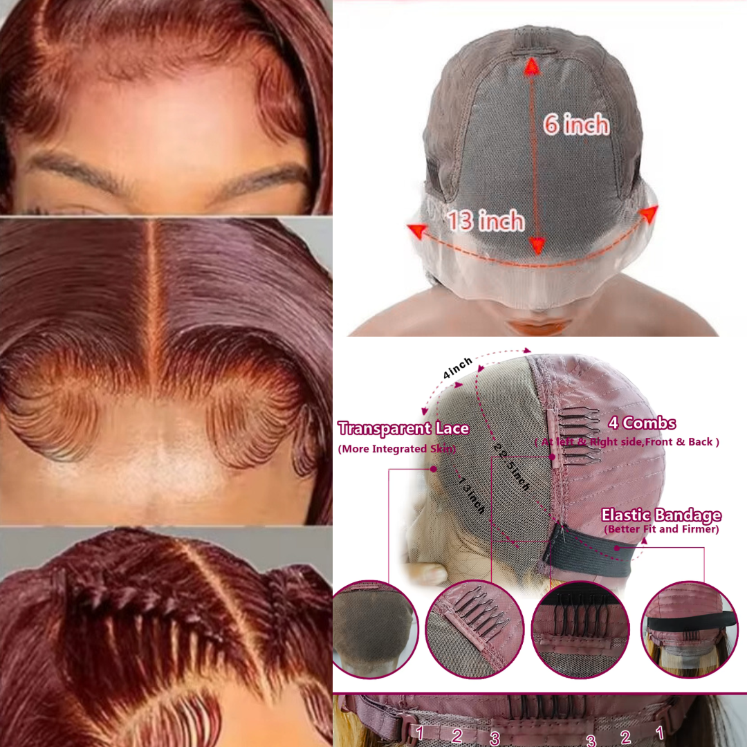 Cali4Luxe Glueless Body Wave Wig | Reddish Brown HD Lace|180 Density| United States