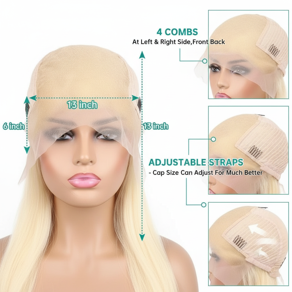 13x6 Teal Ocean Blue Lace Front Wig: Body Wave 613 Blonde Lace Frontal Wig in Mint Green!