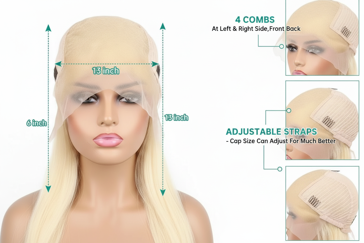 13x6 Teal Ocean Blue Lace Front Wig: Body Wave 613 Blonde Lace Frontal Wig in Mint Green!