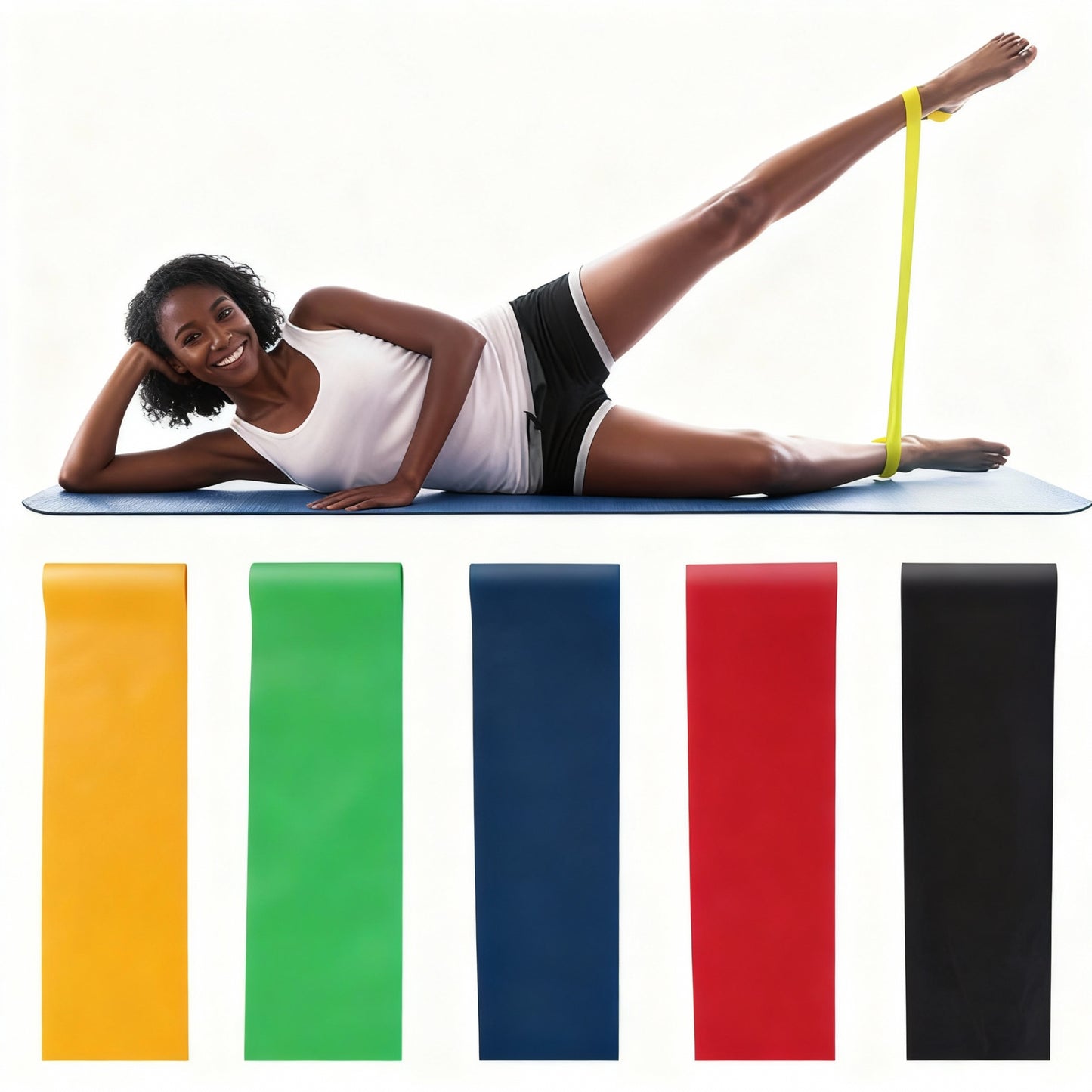 5 Level Resistance Rubber Bands Yoga Training Elastic Bands