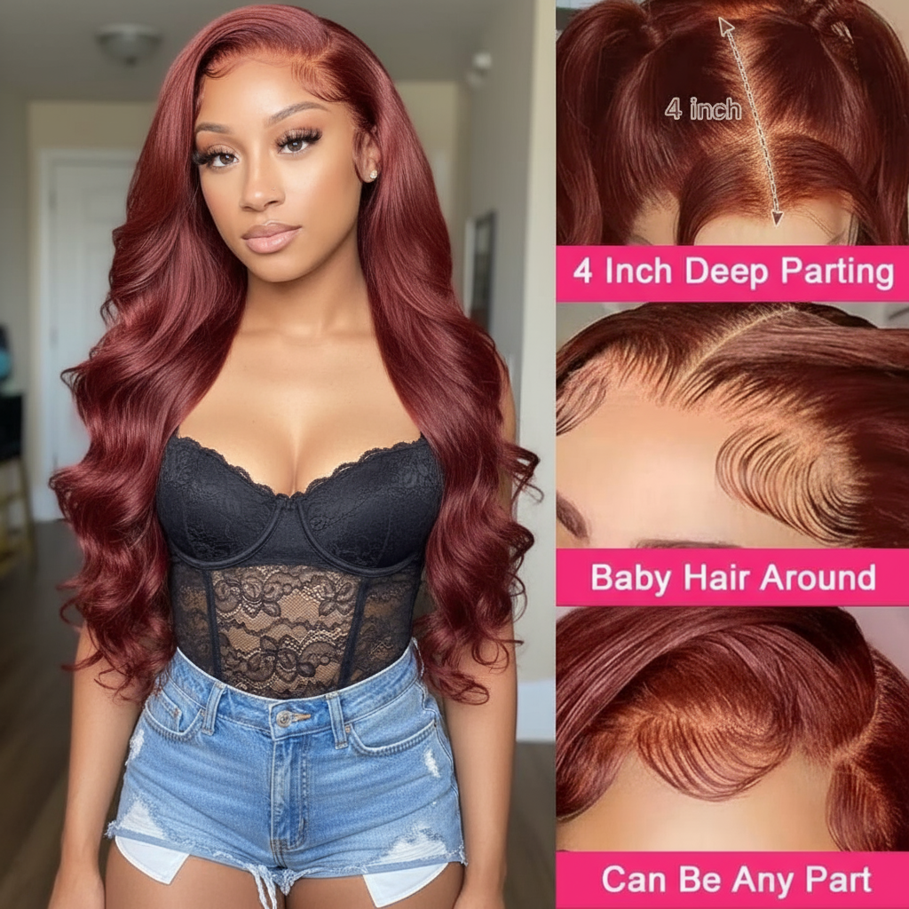 Gorgeous Reddish Brown Body Wave Lace Front Wig: Elevate Your Glam!