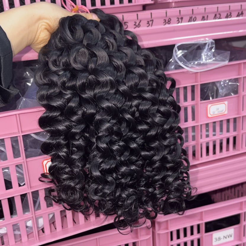 Cali4Luxe Miracle Knots Human Hair Extensions – Pre-Looped Feather Hair, Natural Black