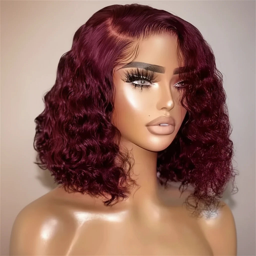 Cali4Luxe Burgundy Red Curly Lace Front Wig: A Bold Style