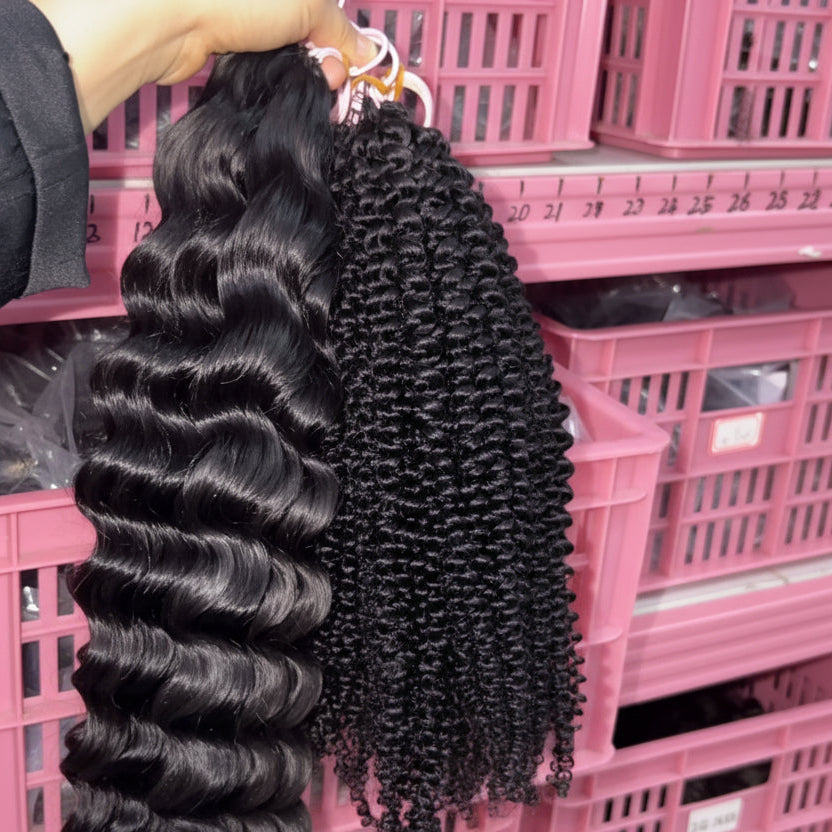 Cali4Luxe Miracle Knots Human Hair Extensions – Pre-Looped Feather Hair, Natural Black