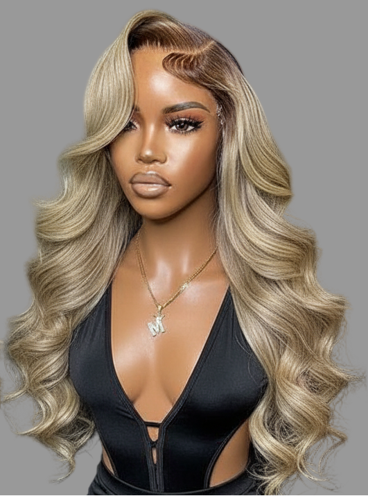 Highlight Wave 28-Inch Real Human Hair Wig: Elevate Your Look!