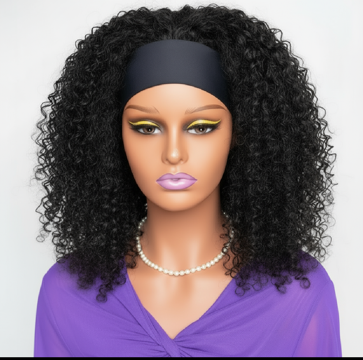 Curly Headbandwig Human Hair Wigs