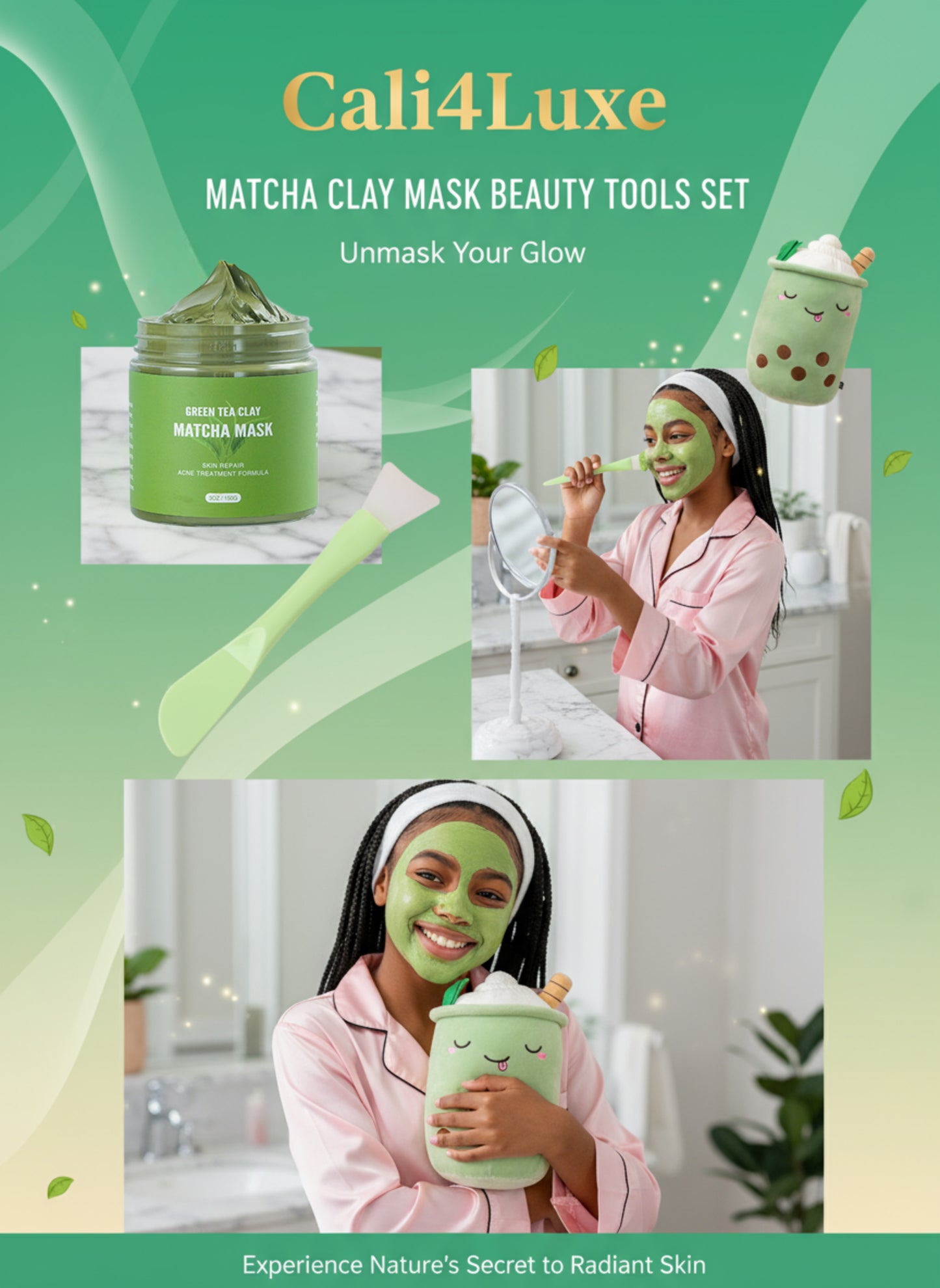 CALI4LUXE MATCH CLAY MASK BEAUTY TOOLS SET