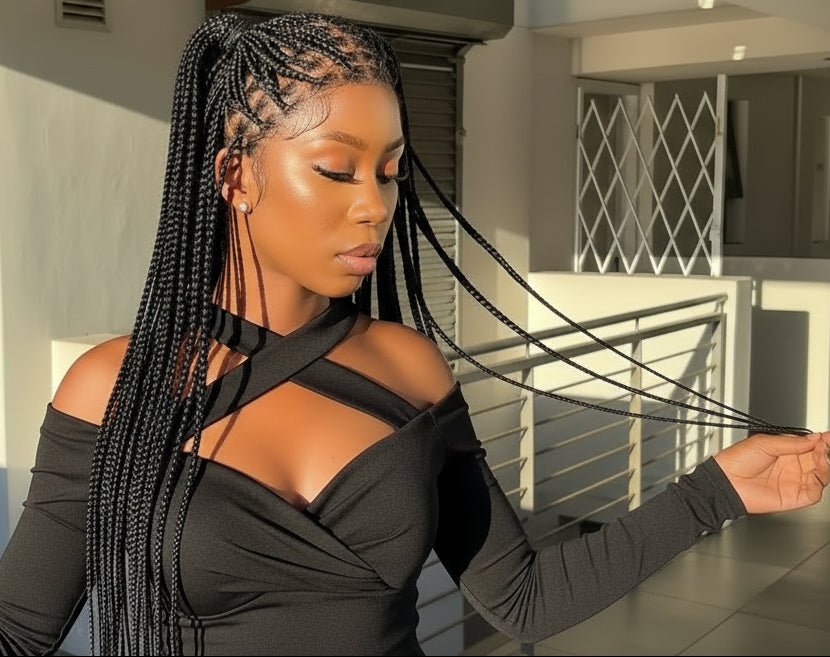 36Inch Synthetic Long Box Braided Wig Full Lace Straight Cornrow Braiding Wig Burgundy Knotless Cornrow Braid Wig With Baby Hair