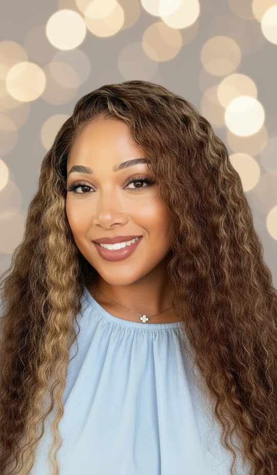 Ombre Curly Highlight Wig: Ready-to-Wear Human Hair Deep Wave with 7x5 Lace Closure!