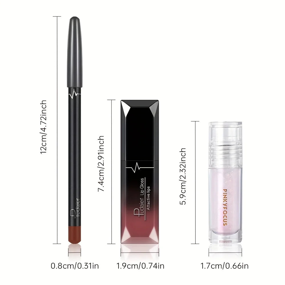 Cali4Luxe Matte Velvet Lip Liner & Gloss Set with Hydrating Nude Lip Oil – Long-Lasting Lip Kit, Smooth Precision Liner, High Shine Gloss Finish, 3-Piece Lip Combo Makeup Set