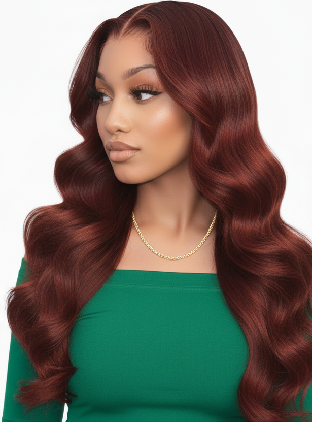 Cali4Luxe Glueless Body Wave Wig | Reddish Brown HD Lace|180 Density| United States