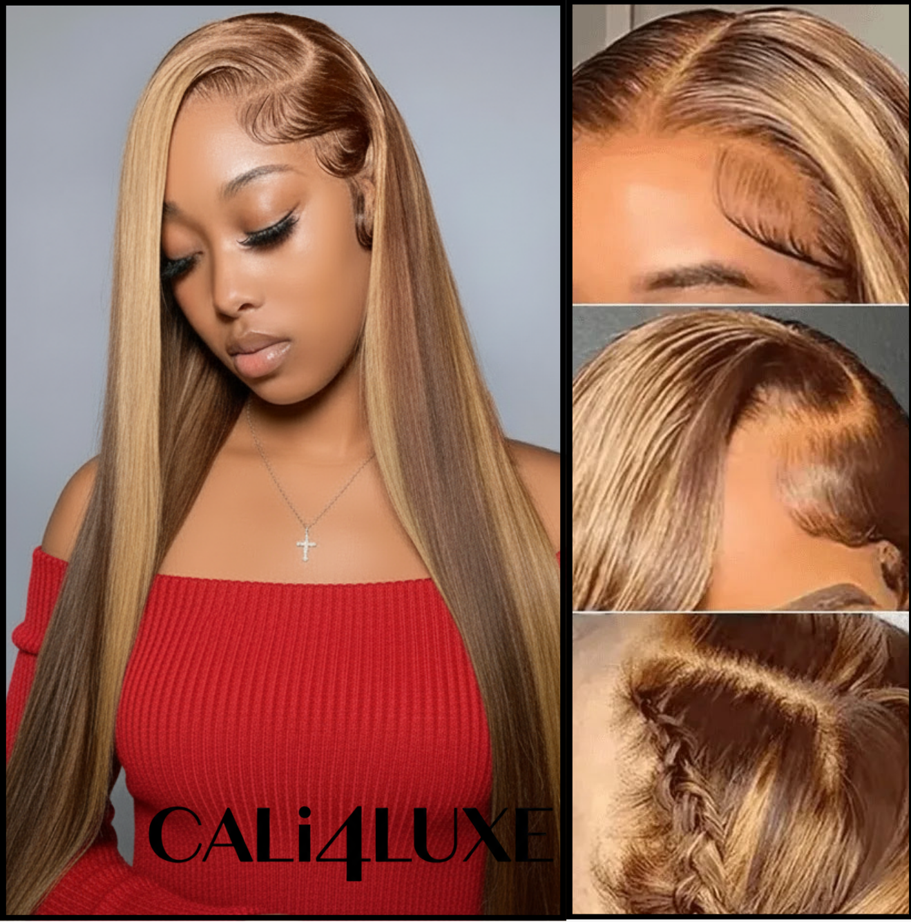 4/27 Highlight 13x4 Straight Lace Front Hair Wig 200D