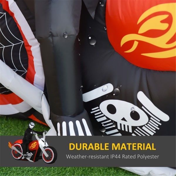 Halloween Inflatable Ghost Biker Decoration, 70.75x47.25 inch, LED Lights, Indoor/Outdoor