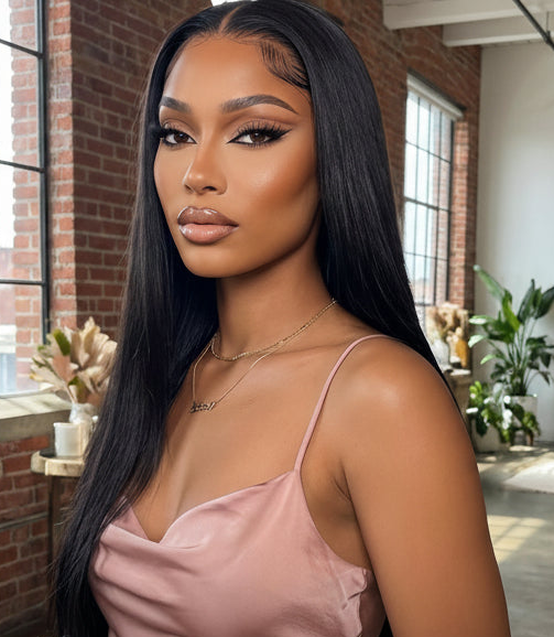 Cali4Luxe Glueless Straight Wig | 1B Brazilian HD Lace
