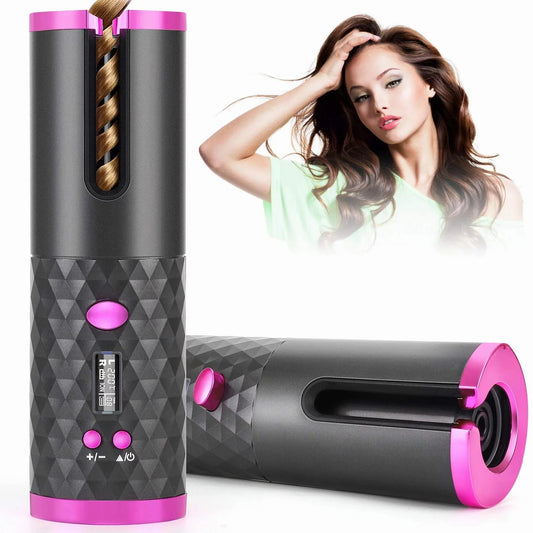 Cordless Automatic Hair Curler with Smart Heatproof Design and Anti-Tangling Technology