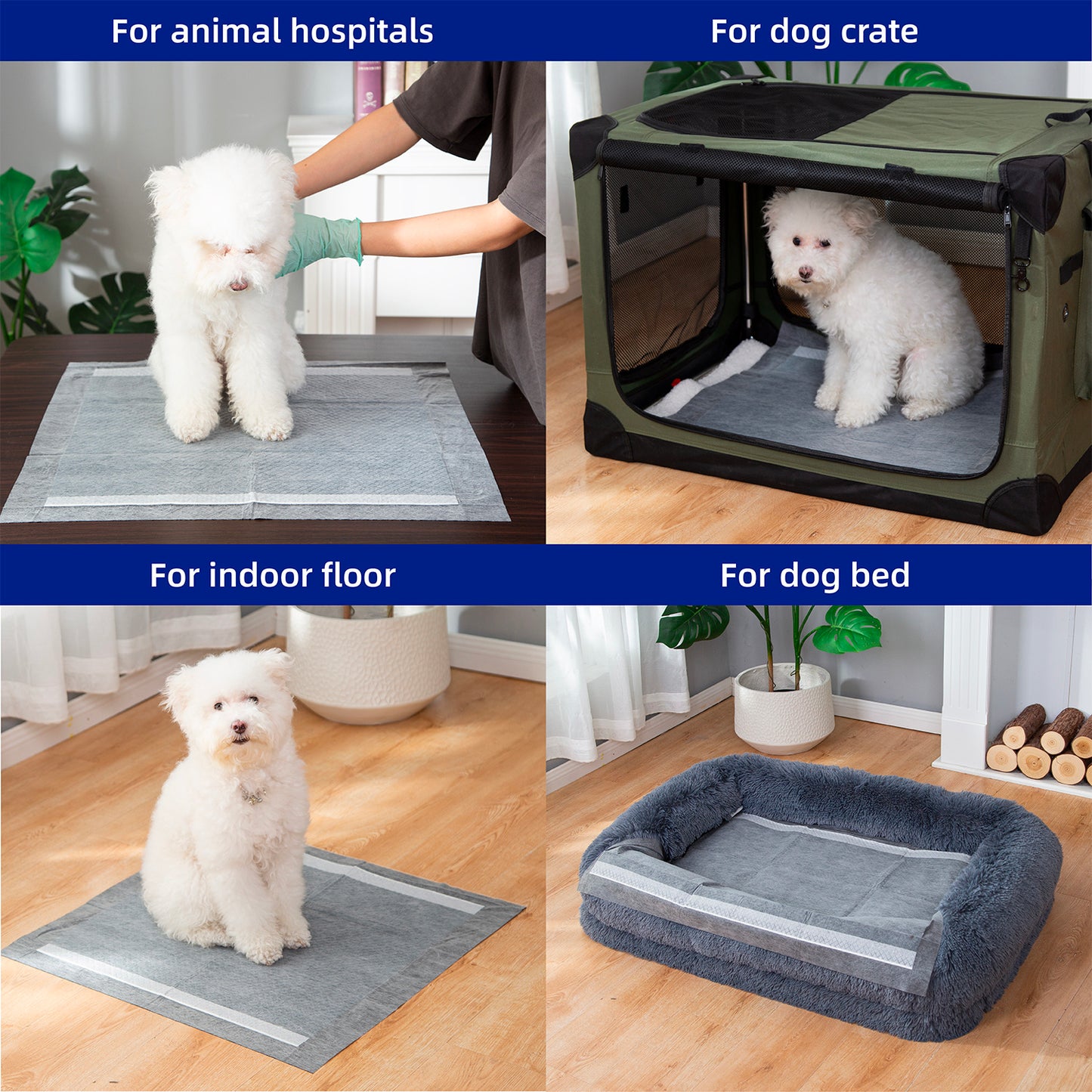 Disposable Charcoal Puppy Pads Odor Control 24x24 Inches